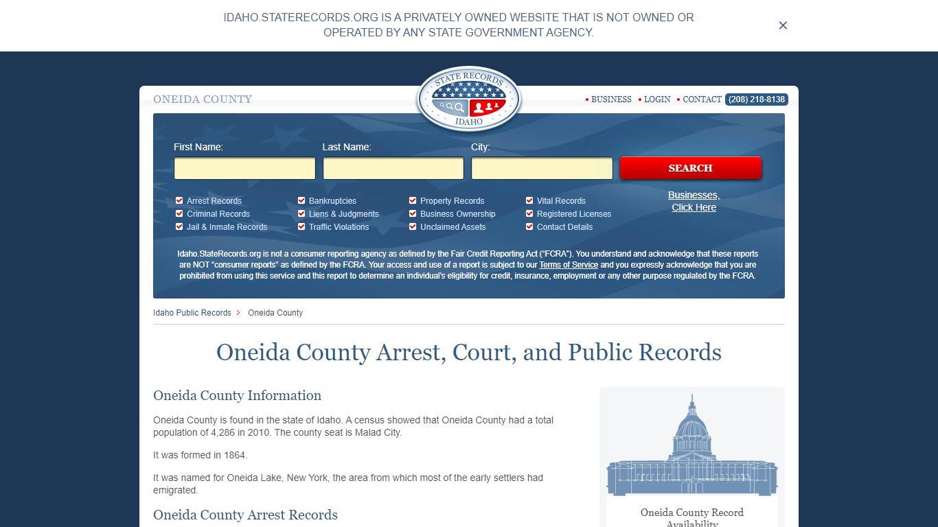Oneida County Arrest, Court, and Public Records
